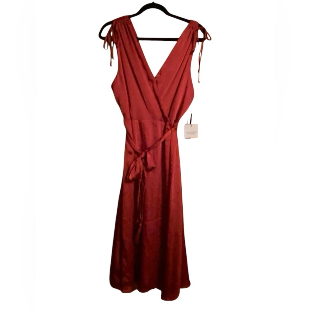 NWT LAUNDRY BY SHELLI SEGAL RUBY FAUX WRAP DRESS SIZE 14